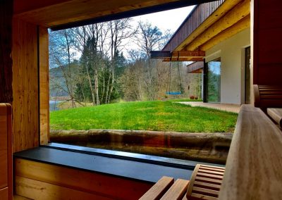 Sauna mit Blick nach draußen